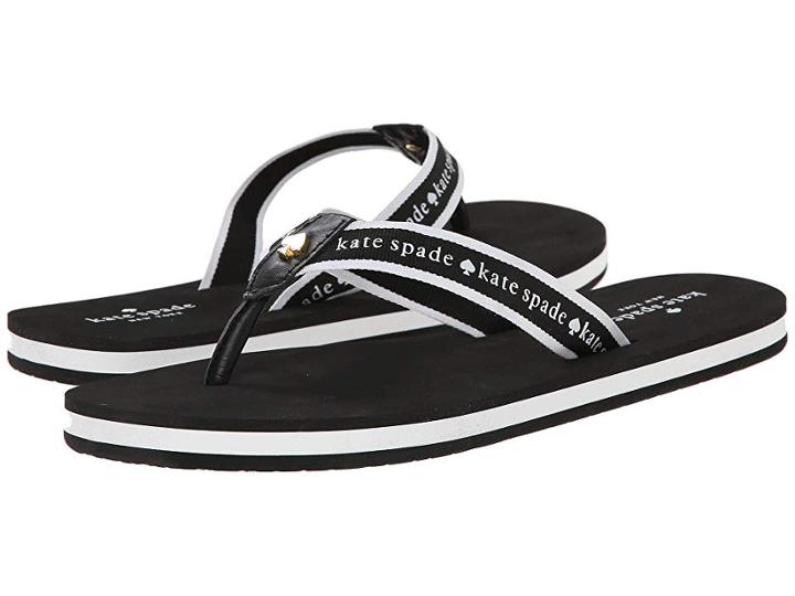 Kate Spade New York Fable (black Nappa/black/white Grosgrain) Women's Shoes