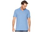 Vineyard Vines Striped Linen Cotton Johnny Collar Polo (ocean Breeze) Men's Clothing