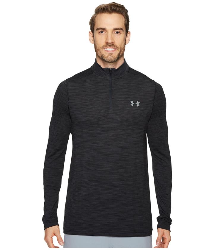 Under Armour Threadborne Seamless 1/4 Zip (black/graphite) Men's Clothing