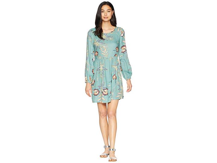 Roxy Highland Escape Woven Smocked Dress (trellis Bird Flower) Women's Dress