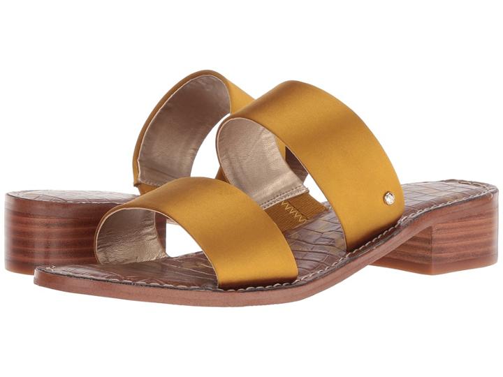 Sam Edelman Jeni (tuscan Yellow Crystal Satin Fabric) Women's Sandals