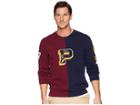 Polo Ralph Lauren Vintage Fleece Crew Neck (cruise Navy/classic Wine) Men's Clothing