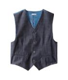 Calvin Klein Kids Cross Hatch Slub Vest (big Kids) (dark Blue) Boy's Vest