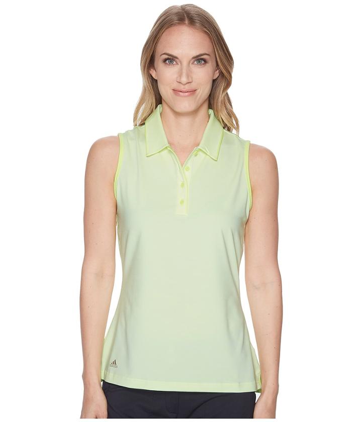 Adidas Golf Ultimate Sleeveless Polo (frozen Yellow) Women's Sleeveless
