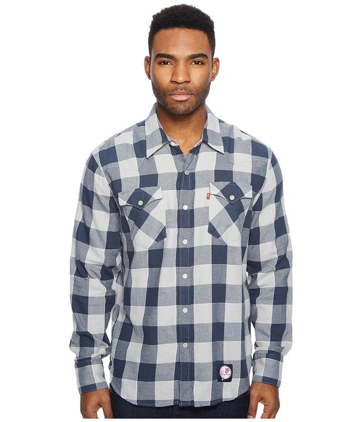Levi's(r) Mens Ny Yankees Buffalo Western Shirt (blue) Men's Clothing