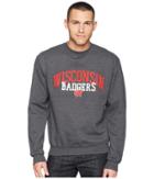 Champion College Wisconsin Badgers Eco(r) Powerblend(r) Crew (granite Heather) Men's Short Sleeve Pullover