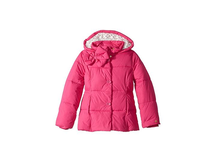 Kate Spade New York Kids Bow Puffer Coat (little Kids/big Kids) (bougainvillea) Girl's Coat