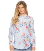 Joules Laurel Cotton Longline Shirt (blue Stripe Whitstable Floral) Women's Clothing