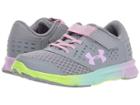 Under Armour Kids Ua Gps Rave Run Ac Prism (little Kid) (steel/blue Infinity/icelandic Rose) Girls Shoes