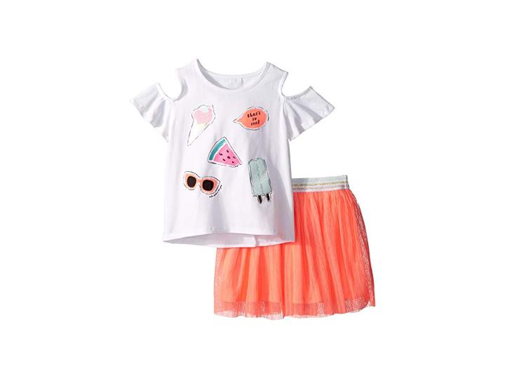 Kate Spade New York Kids So Cool Skirt Set (toddler/little Kids) (fresh White) Girl's Active Sets