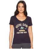 Champion College Notre Dame Fighting Irish University V-neck Tee (navy) Women's T Shirt