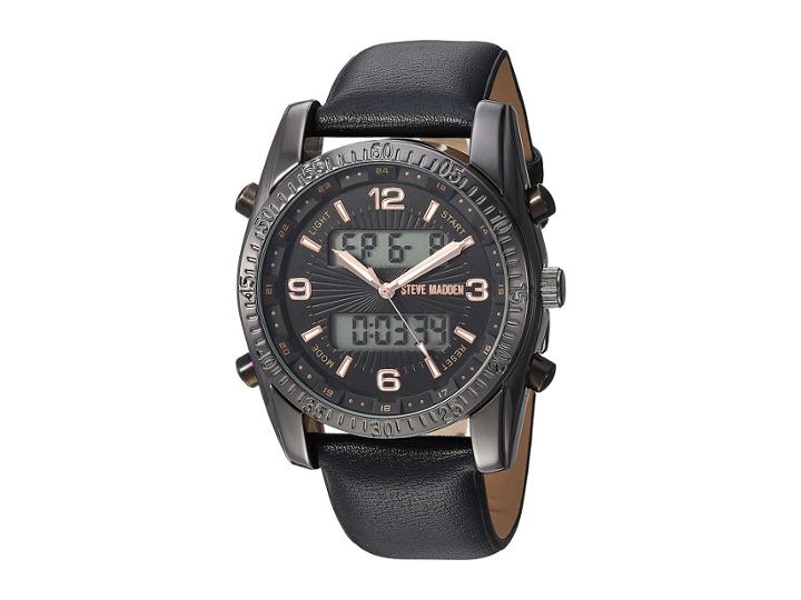 Steve Madden Smw103gu (black Leather) Watches