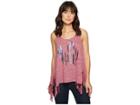 Roper 1604 Polyester Cotton Knit Fringed Tank Top (purple) Women's Clothing