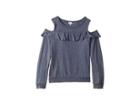 Splendid Littles Flounce Long Sleeve Top (big Kids) (ombre Blue) Girl's Clothing