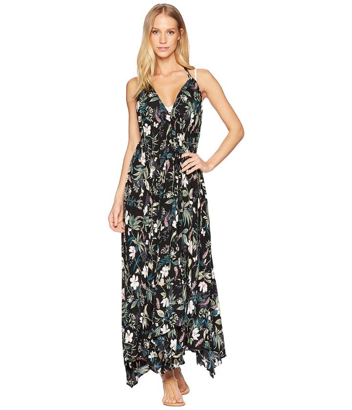 Kate Spade New York Playa Carmen Halter Maxi Dress Cover-up (black) Women's Swimwear