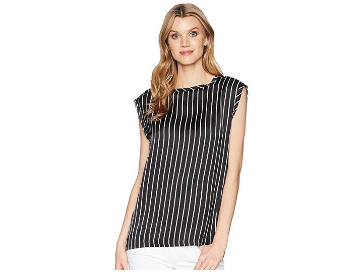 Kenneth Cole New York Circle Blouse (street Stripe/black) Women's Blouse