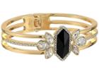 Guess Jet Stone Cluster Hinge Cuff Bracelet (gold/jet) Bracelet