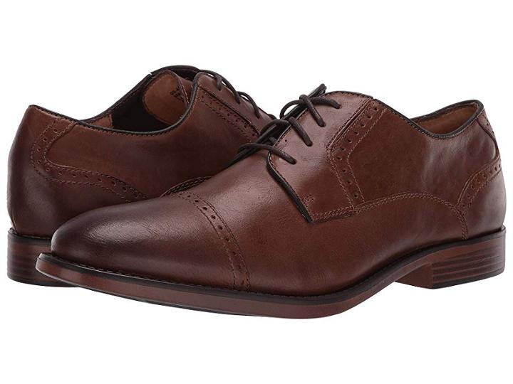 Dockers Hawley Cap Toe Oxford (dark Tan/tan Soft Milled Full Grain/suede) Men's Lace Up Casual Shoes