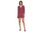 Jack By Bb Dakota Young Folks Folkloric Wildflower Printed Crepe De Chine Dress (light Burgundy) Women's Dress
