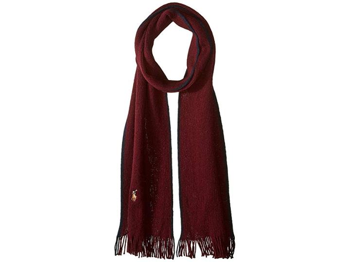 Polo Ralph Lauren Classic Lux Merino Scarf (classic Wine) Scarves
