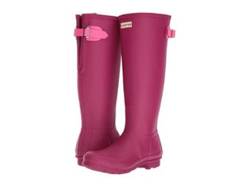 Hunter Original Back Adjustable Rain Boots (dark Ion Pink/ion Pink) Women's Rain Boots