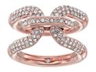 Michael Kors Iconic Link Pave Ring (rose Gold) Ring