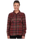 Woolrich Oxbow Bend Shirt Jac (dark Walnut Check) Women's Long Sleeve Button Up