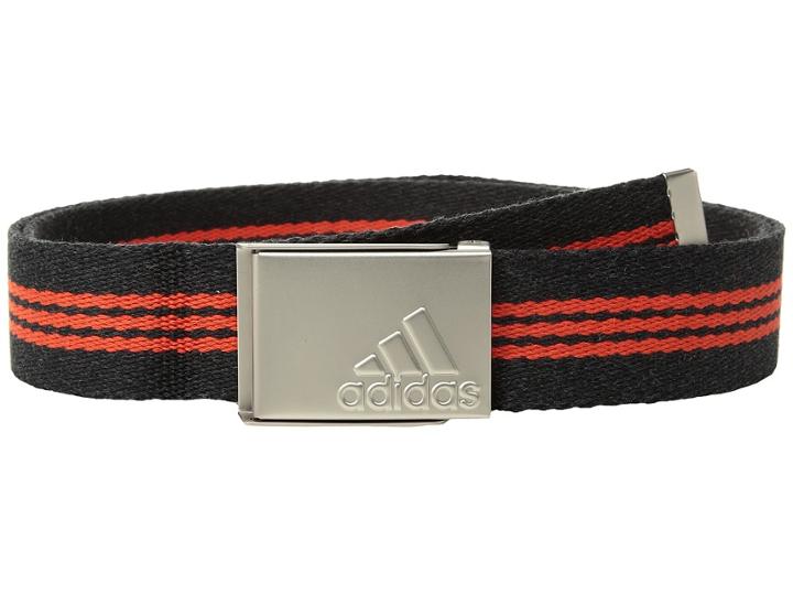 Adidas Golf 3-stripes Webbing Belt (black Heather/core Red) Men's Belts