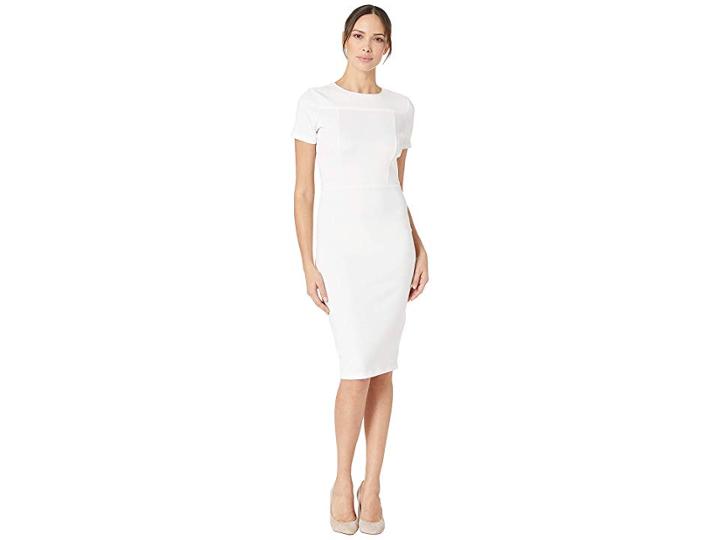 Alexia Admor Scuba Midi Sheath Dress (off-white) Women's Dress