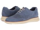 Cole Haan 2.0 Grand Laser Wing Open (washed Indigo Nubuck/fog) Men's Lace Up Wing Tip Shoes