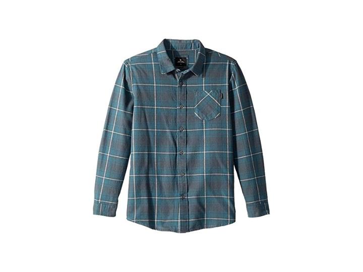 Rip Curl Kids Ravin Long Sleeve Flannel Shirt (big Kids) (tapestry) Boy's Clothing
