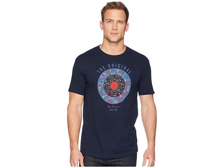 Ben Sherman Text Target Screen Tee (dark Navy) Men's T Shirt