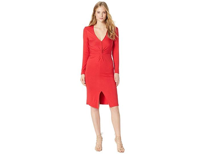 Cupcakes And Cashmere Janette Twist Detail Knit Dress (salsa Red) Women's Dress