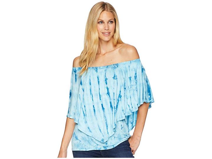 Wrangler Kimono Sleeve Top (blue) Women's Clothing