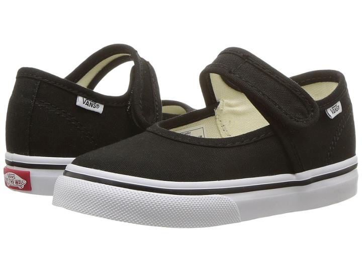 Vans Kids Mary Jane (toddler) (black/true White) Girls Shoes