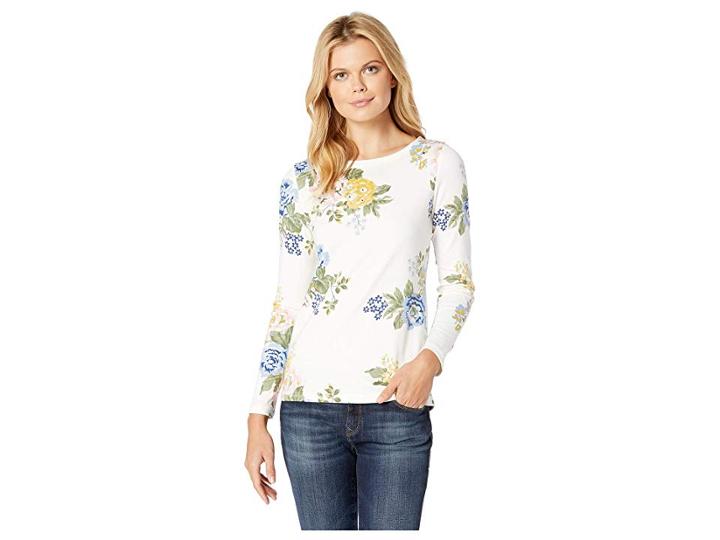 Joules Harbour Printed Jersey Top (cream Maisy Floral) Women's Clothing