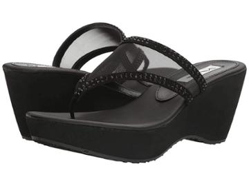 Nina Dalyne (true Black Glam Suede/mesh) Women's Sandals