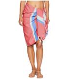 Plush Soleil Turkish Blanket Wrap Pareo (red/blue) Scarves