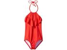 Billabong Kids Sol Searcher One-piece (little Kids/big Kids) (sunset Red) Girl's Swimsuits One Piece