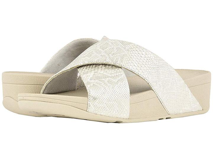 Fitflop Lulu Python Print Slide Sandals (urban White) Women's  Shoes