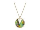 Vince Camuto 30 Inlaid Leather Pendant Necklace (gold 1) Necklace