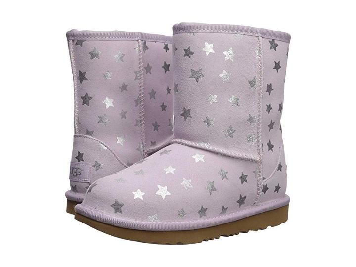 Ugg Kids Classic Short Ii Stars (little Kid/big Kid) (lilac) Girls Shoes