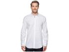 Bugatchi Shaped Fit Woven Shirt (white) Men's Long Sleeve Pullover