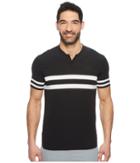 Nike Court Dry Advantage Stripe Tennis Polo (black/black/black) Men's Short Sleeve Pullover