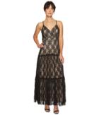 Taylor Metallic Lace Maxi Dress (black/nude) Women's Dress