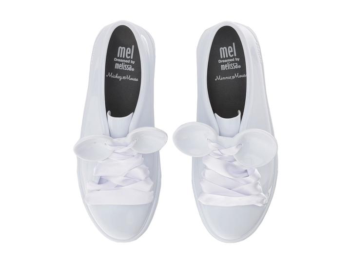 Mini Melissa Mel Be + Disney (little Kid/big Kid) (white/black) Girl's Shoes