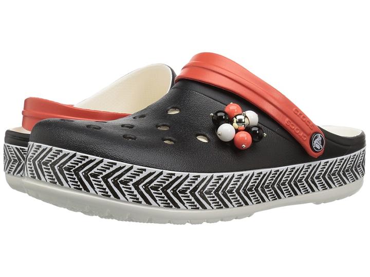 Crocs Drew X Crocs Crocband Chevron Clog (black/white) Women's  Shoes
