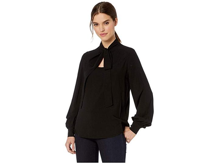 Juicy Couture Flirty Blouse (pitch Black) Women's Clothing