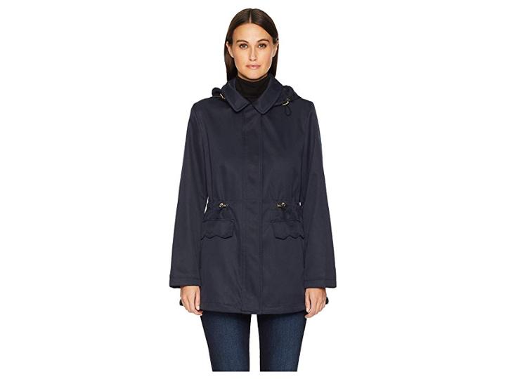 Kate Spade New York Hooded Rain Anorak (deep Navy) Women's Coat