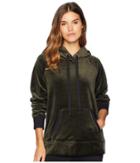 Juicy Couture Track Luxe Velour Hooded Pullover (lost Labyrinth) Women's Clothing